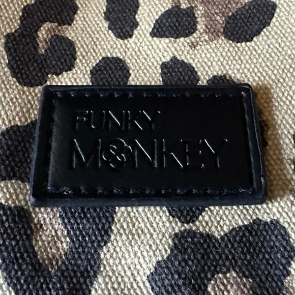 Funky Monkey Clutch Leopard and Black with Burgundy lining fold over NWOT - Picture 4 of 4